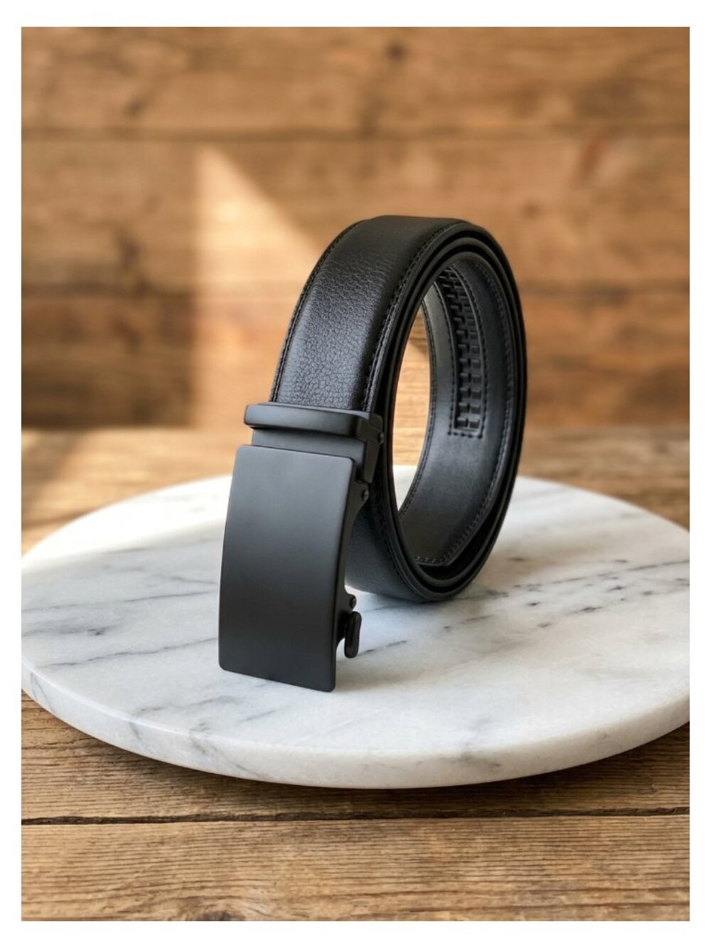 Mens Genuine Leather Ratchet Belt 1 3/8" Adjustable Dress Pants Belt